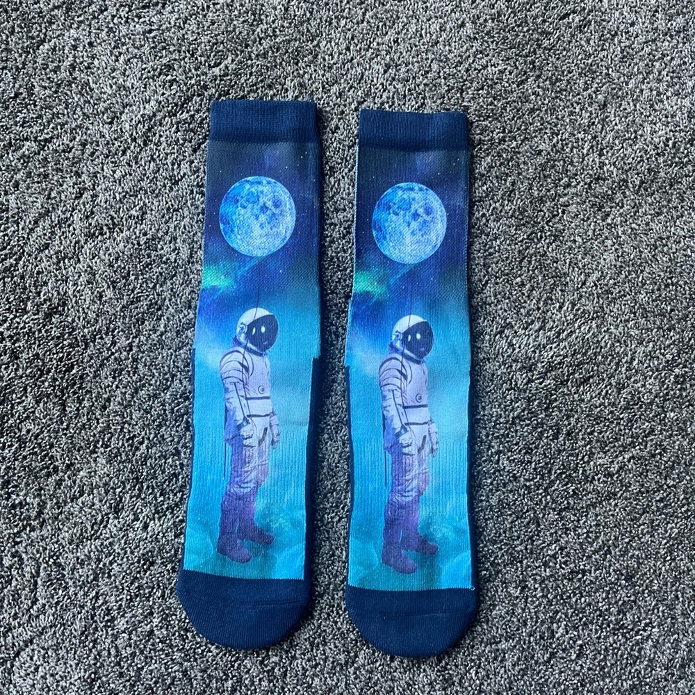 BRAND NEW: Astronaut Themed Blue Socks